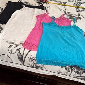 Set of Four Lace Trim Camisoles